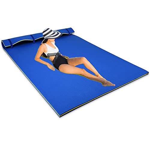 MRDEVA Colchoneta Flotante para Agua Flotante,Espuma De Flotación Antilágrimas Gigante para Piscina,Esterilla De Deporte, Cojín De Agua para Lagos, Océanos Y Piscinas,Azul,1.8mx0.6mx3.3cm