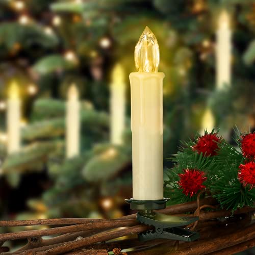 Fpoo 10 Pcs Led Window Candles With Remote Timer, Battery Operated Flameless Taper Candles, Warm White Flickering Christmas Candles Lights For Home, Holiday, Party, Christmas Tree Decorations #TOP2