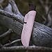 HELLE Knives - Gro- Fixed Blade Knife - Birch Wood Handle - Stick Tang- Camping, Hunting - Stainless Steel - Leather Sheath - Made in Norway