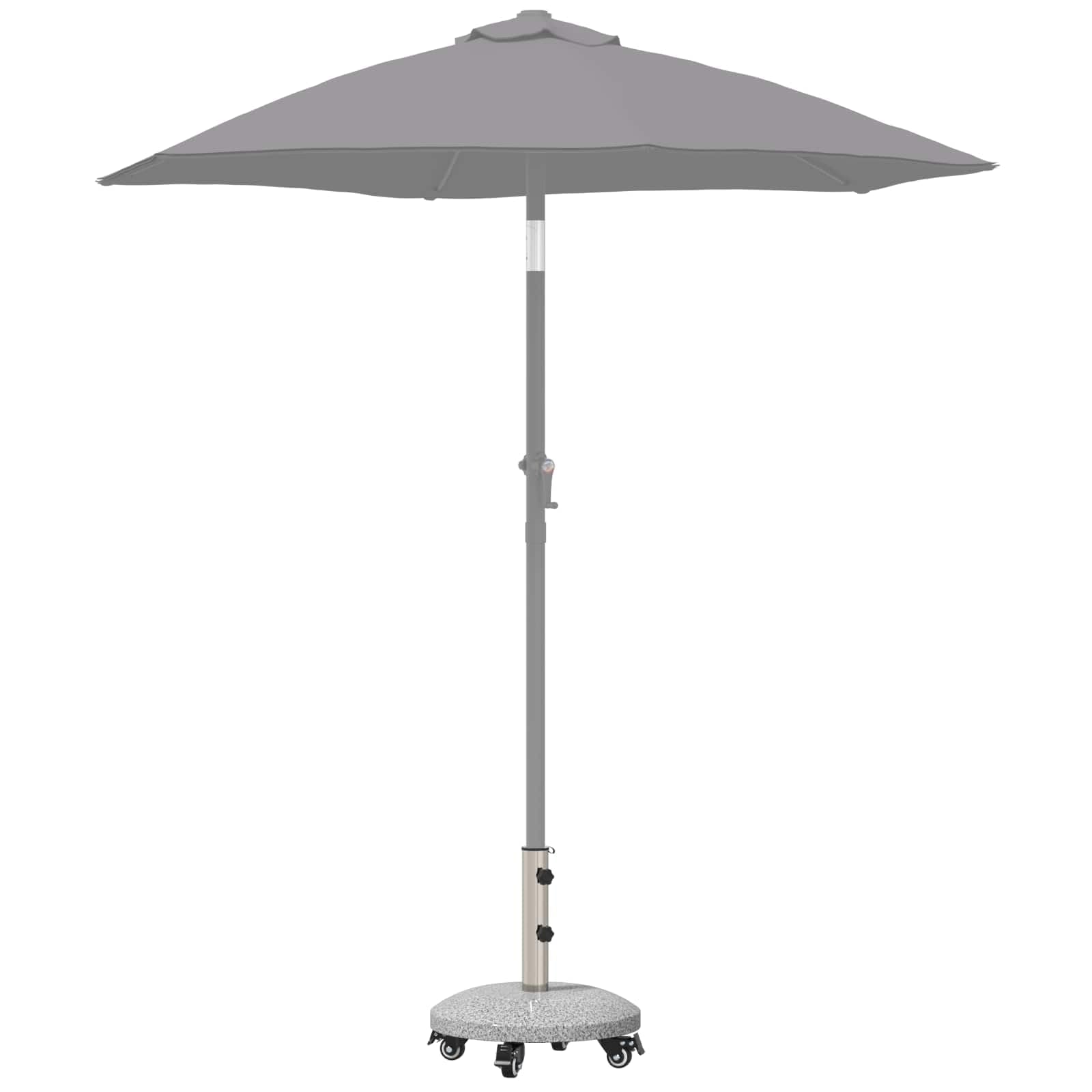 Granit podstawa parasola z kółkami, na drążek 4-5 cm, waga 27,2 kg, odporny na warunki atmosferyczne stojak na parasol przeciwsłoneczny na balkon, taras, do ogrodu, patio, wytrzymała podstawa