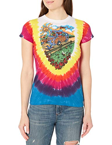 Liquid Blue Women's Grateful Dead Summer Tour Bus Tie Dye Juniorsgraphic Tee, X-Large