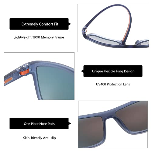 Image of ZENOTTIC Polarized Sunglasses for Men Lightweight TR90 Frame UV400 Protection Square Sun Glasses