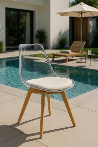 Regalos Miguel - Sillas Comedor - Silla Synk Transparente Asiento - Blanco