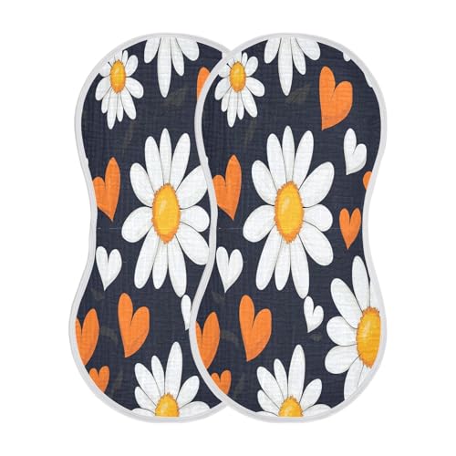 Beautiful Flowers Plant Burp Cloths Cotton Baby Washcloths,Large 22x11in Burping Cloth Absorbent and Soft for Newborn Baby Boys and Girls,4 Pack2