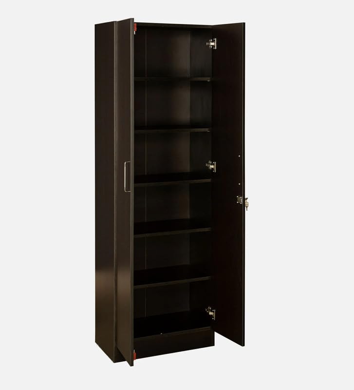 Image of Mintwud Pepperfry Engineered Wood Kenzou 2 Door Wardrobe | Wooden Almirah with Adjustable Shelves Storage Cabinet Cupboard for Bedroom Living Room Home Furniture (Wenge Finish)