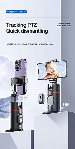 Image of Lapras 𝟏𝟓 𝐘𝐞𝐚𝐫𝐬 𝐆𝐮𝐚𝐫𝐚𝐧𝐭𝐞𝐞 Auto Face Tracking Tripod with 360 Rotation, AI Object Tracking Phone Stand with Smart Motion Sensor, Ideal for YouTube, Vlogging and Content Creation