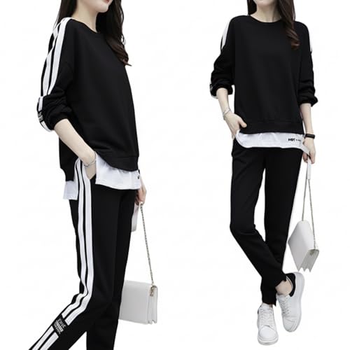ノーブランド品 ジャージ セットアップ サイドライン 大きいサイズ スウェット 長袖 ストリート カジュアル 伸縮 通気性 部屋着