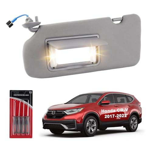 Forccord Driver Side Sun Visor for Honda CRV 2017-2022 LED Vanity Light Makeup Mirror Retractable Sunshade Replace#83280TLAA12ZB Car Accessories