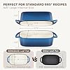 HONGBAKE Everline Collection 2 in 1 Enameled Cast Iron Loaf Pan with Lid, 9x5 Bread Pans for Baking Homemade Sourdough, Nonstick Large Banana Baking Tins, Even Heating Bread Dutch Oven, Blue