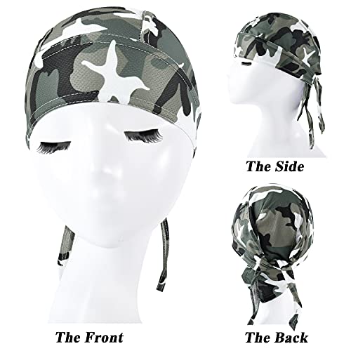 Image of DOCILA 3 Pcs Do Rags for Men Skull Cap Bandana Hat Breathable Helmet Linner Beanie