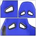 DNA MOTORING 2PCS Fixed Back Racing Bucket Seats with Side Brackets & Sliders, Compatible with 4 Point Harness, Pineapple Fabric w/PVC Leather, Blue, RS-JBR-008-BL