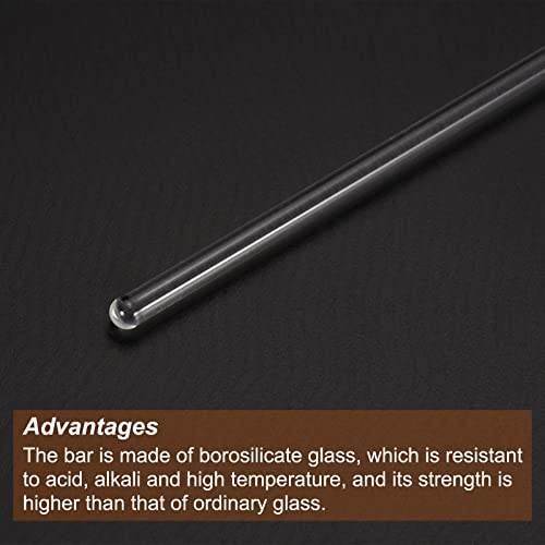 meccanixity 33 borosilicate glass stick 78734 length 4mm dia stir rod mixing tools with both ends round for lab kitchen science 3pcs
