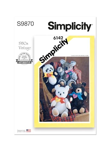 SIMPLICITY SS9870OS Plush Bears OS (ONE Size), Multicoloured
