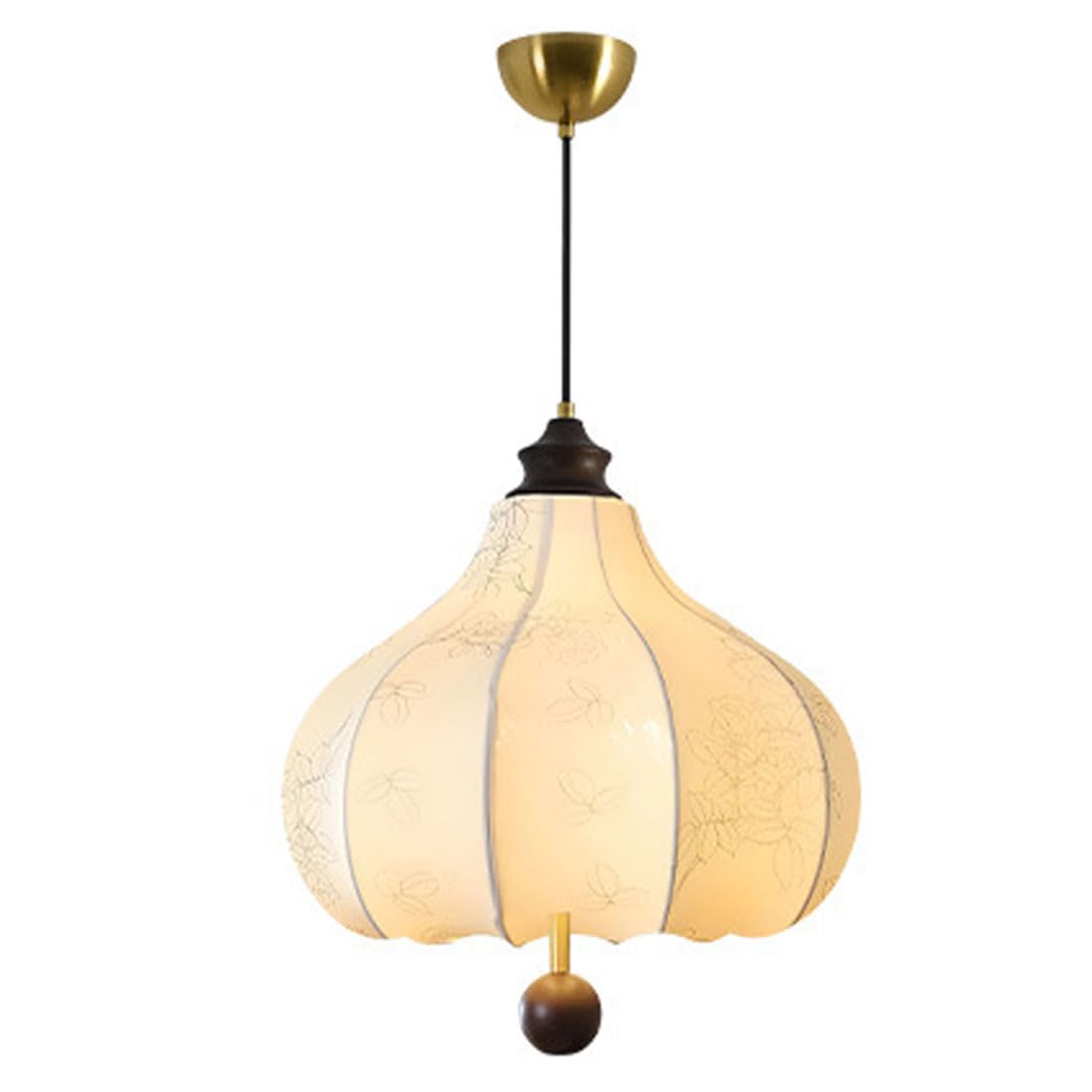 KXEcoLife Vintage style fabric chandelier, French pattern bedroom dining room bar solid wood cloakroom romantic light fixtures,A,50CM