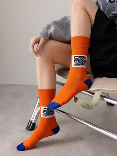 5 Pack Mid-calf Socks Unisex Cool Crew Socks for Men US 7-112