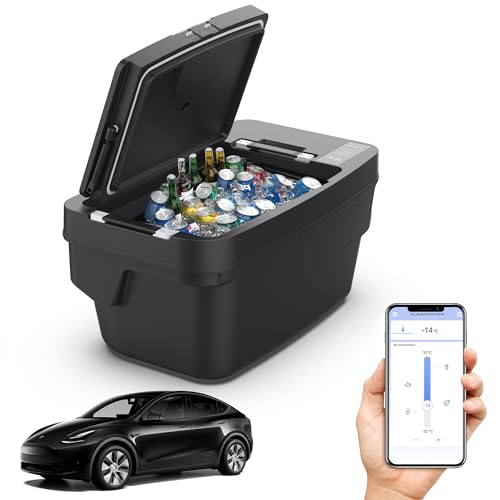 Car Refrigerator for Tesla Model Y 2017-2024 2025-2026 Juniper 12V Car Fridge for Model Y Trunk 35qt (33L) Portable Freezer Cooler -8F to 50F 12/24V DC. Great for Camping Road Trips & Home Use