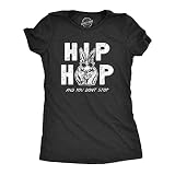Womens Hip Hop and You Dont Stop T Shirt Funny Sarcatic Easter Bunny Novelty Tee for Guys Funny T Shirts Easter Tops for Women Cool Animal Top Women's Black - S