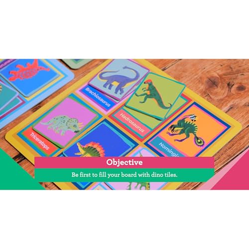 Dinosaur Bingo para niños 5+, juego educativo miniatura 5