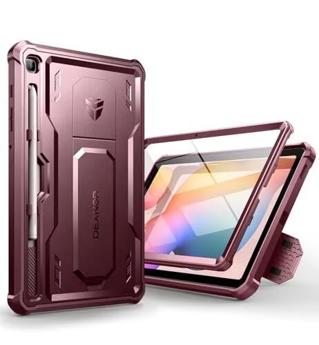 DexnorCase for Samsung Galaxy Tab S9 Ultra (2023) / Tab S8 Ultra (2022) 14.6 Inch, [Built in Screen Protector & Kickstand] with Pen Holder Heavy Duty Shockproof Full Body Protective Cover (Red)