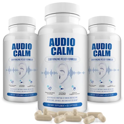 BACTICURE Audio Calm - Tinnitus Relief Supplement | Natural Stop Tinnitus Solution - Relieves Ear Ringing Buzzing Clicking | 60 Capsules (3)