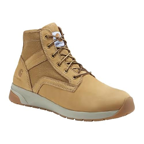 Image of Carhartt Force Lightweight Sneaker Boots - Full-Grain Leather, Soft Round Toe, Slip-Resistant with FastDry Technology, Wheat Nubuck - 10.5 W