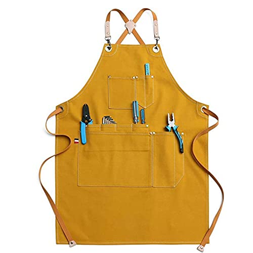 BATTTX Grembiule Da Lavoro, Grembiule Saldatore Grembiule for Falegname Con Tasche In Tela Cerata Da Officina, Grembiule for Saldatura Grembiule