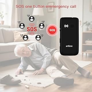 artfone Telefono Cellulare per Anziani a Conchiglia con Tasti Grandi Funzione SOS Schermo da 2.4" Fotocamera Torcia Telefono per Anziani Facile da Usare CF241A 4G LTE