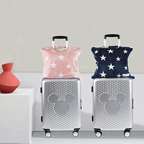 Vigorspring Kids Plush Blanket And Pillow Set- Boys Throw Blanket Ultra Soft- Portable For Travelling - Navy Star #TOP7