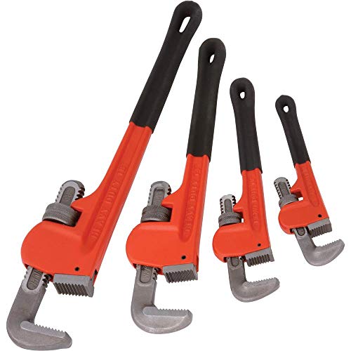 Grizzly H6271 Steelex 4-Pc. Pipe Wrench Set 8-Inch, 10-Inch, 14-Inch, 18-Inch