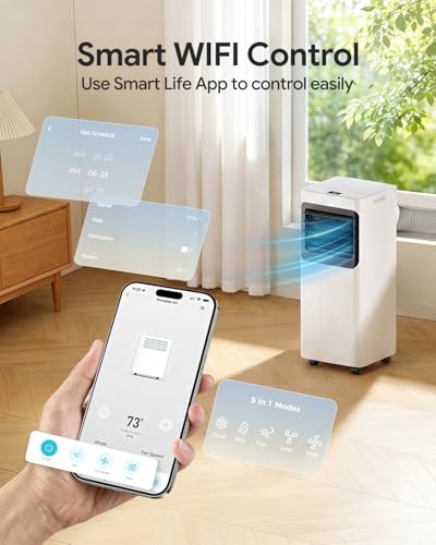 Image of 16000 BTU Portable Air Conditioners, 5 in 1 Smart AC Unit for Large Rooms Up to 750 Sq.Ft, WiFi App & Remote Control, Fast Cooling, Dehumidifier, Fan, Sleep Mode, 24H Timer with Window Kit