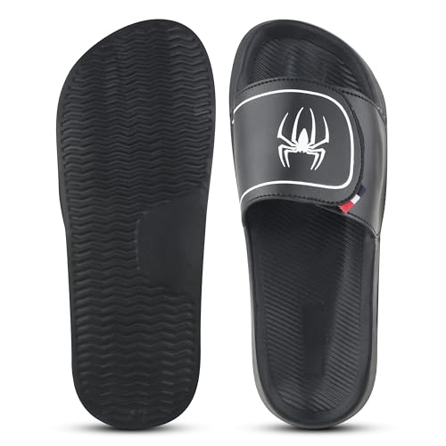 Image of PERY-PAO Sliders Mens White, Black, Grey Stylish Printed Flip Flop & Slippers