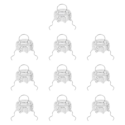 Nishiyuenyi 100 Stück Christbaumkugel Kappen Metall Ornament Oberteile Aufhänger Ersatz Verschlusskappen DIY Widerstandsfähiges Metall für Weihnac 10mm