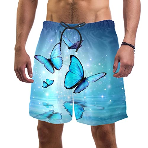 Maillots de bain pour hommes HadHfun : short de plage bleu contre l'humidité