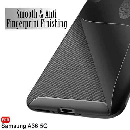 Image of TheGiftKart Rugged Carbon Fibre Armor Back Cover Case for Samsung Galaxy A36 5G | Shockproof & Protective | Stunning Minimalist Design Back Case Cover for Samsung Galaxy A36 5G (TPU, Black)