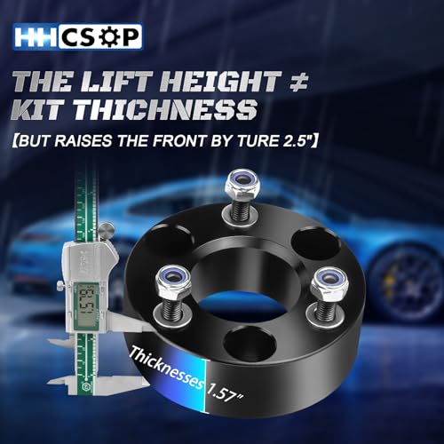 Image of 2.5 inch Front Leveling Lift Kit for 06-23 Ram 1500 4WD, 05-11 Dakota 2WD 4WD | for 2006-2023 Dodge Ram 1500 4WD, 2005-2011 Dakota 2WD 4WD, 2.5 inch Suspension Level Kits, 6061-T6 aluminum Strut Spacers