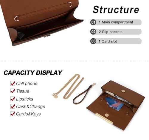 Image of AFKOMST Clutch Purses for Women Small Convertible Wristlet and Evening Bag | Vegan Leather, Fits 6.7-inch Phone /Passport, Versatile for Formal Events /Prom /Wedding /Cocktail /Night Out /Daily Use
