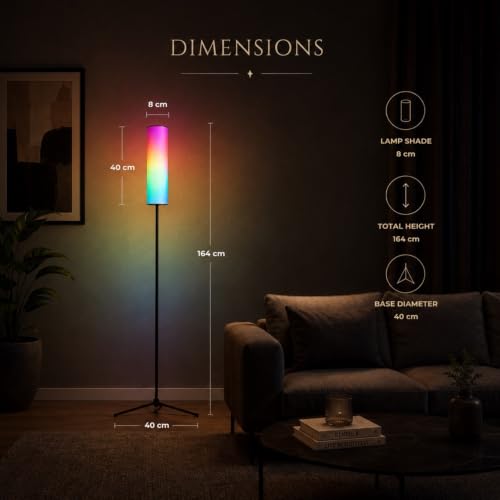 Image of Apex TV Sync Cylinder Lamp | Smart RGBIC Floor Lamp | Real-Time TV Color Sync | Mobile App Control | Music Sync Mode | Infinity Sync Compatible | 1-Year Warranty