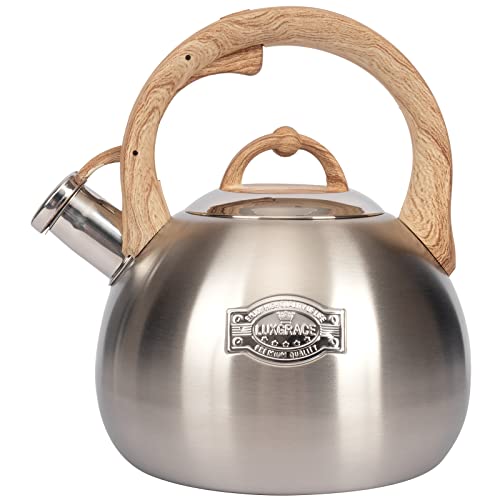 Teekessel mit Pfeife, Edelstahl, Teekanne mit ergonomischem Griff, 3,1 l Cover