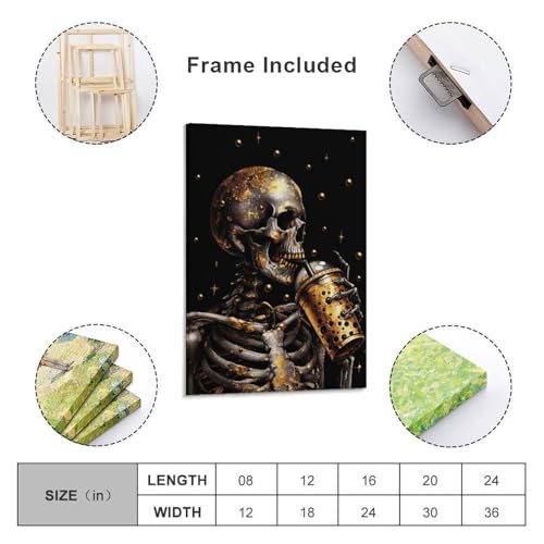 Bubble tea skull décoration murale idée cadeau originale 60x90 cm - 2