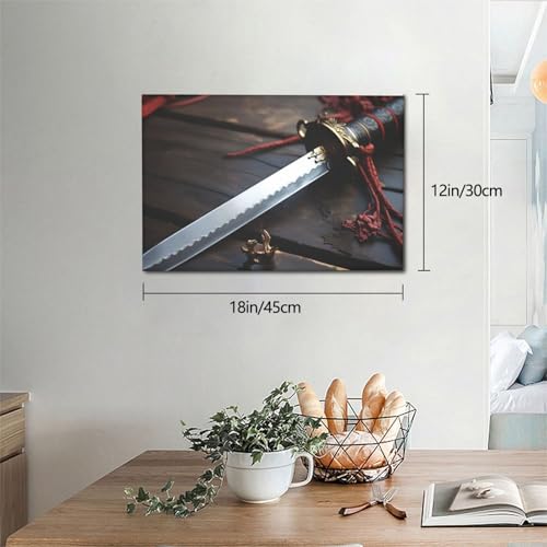 Impression HD épée de samouraï tableau mural premium pour salon