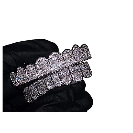 14k Baguette Set 8 teeth White Joker Gold Grillz for Mouth Top Hip Hop Teeth Diamond Grills for Teeth Mouth Grillz for Mouth Top Bottom Hip Hop 8 Teeth Grills for Teeth Mouth Set - Teeth Cap