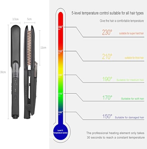 Plancha para el cabello con placas de cerámica miniatura 7