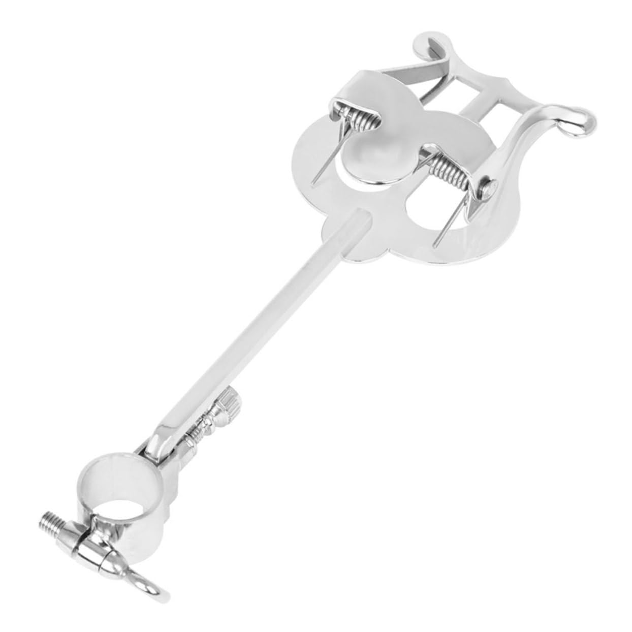 Yardwe Portable Piccolo Lyre Music Score Stand Adjustable Knob Metal Clips for Practice Performance