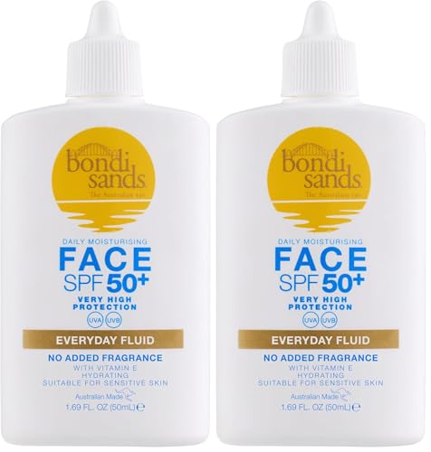 Image of Bondi Sands Daily Moisturising Face SPF 50+ Everyday Fluid 50ml (Pack of 2)