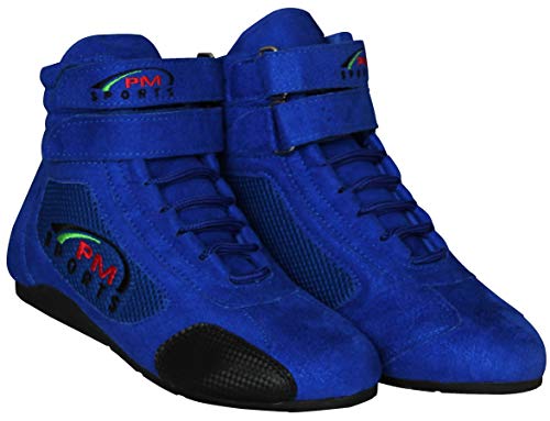 PM Sports Adulte Bleu Karting Bottes Race Rally Track Bottes avec en Daim et Maille Racewear - Bleu - UK 8 / EU 42 Cover