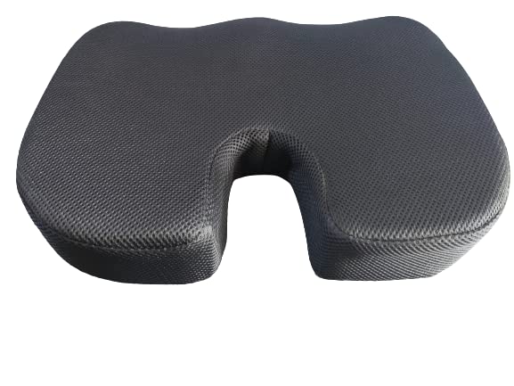 Coussin orthopédique coccyx noir idéal au bureau et en voiture pour un confort prolongé