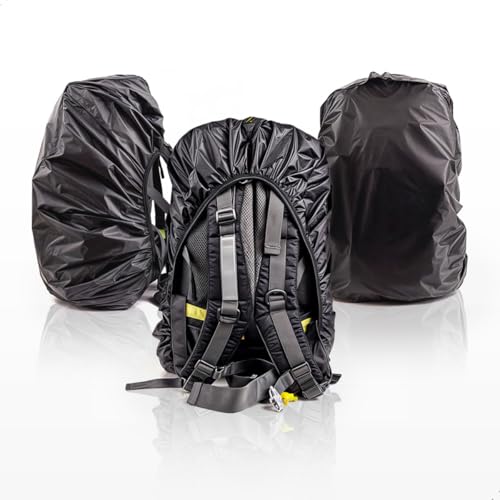 Capa de Chuva 100% Impermeável para Mochilas de até 45 Litros Preta Design Universal com Elástico Mo