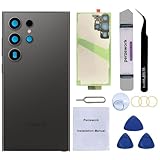 Perzework Rear Back Glass Replacement for Samsung Galaxy S24 Ultra 6.8-inches with Reparing Toolkit(Titanium Black)