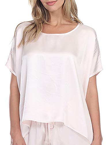 PJ Harlow Roxxy Satin Lounge Top, M, Blush