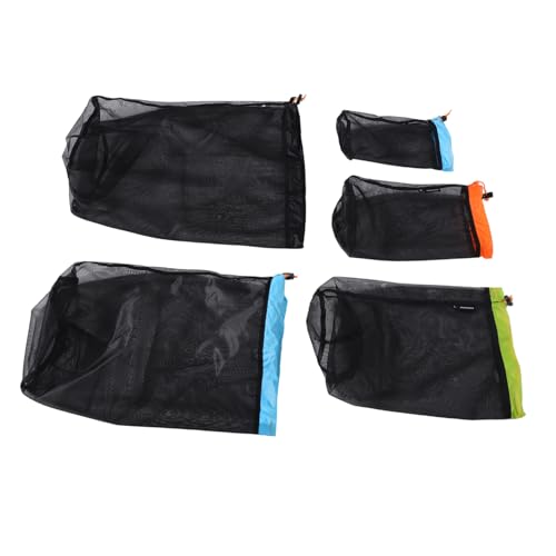BIUDECO Camping Drawstring Storage Bag Set Mesh Sack for Sleeping Bag Down Jacket and Gear Compression